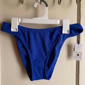 Shade & Shore Blue Ribbed Bikini Bottoms